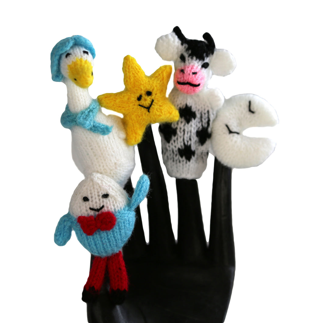 Mother Goose Finger Puppet Set of 5 - Global Handmade Hope
