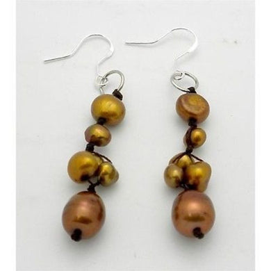 Handknotted Gold Freshwater Pearl Earrings Handmade and Fair Trade