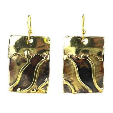 Waves Brass Earrings Handmade and Fair Trade