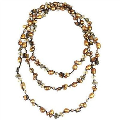 Handknotted Freshwater Pearl Necklace- Gold Handmade and Fair Trade