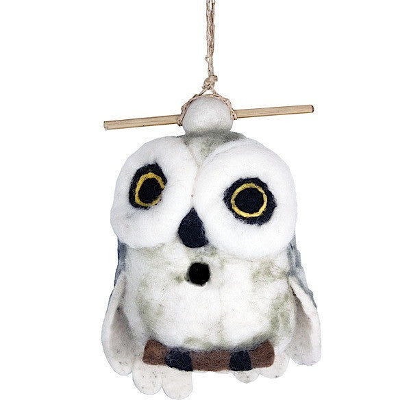 Felt Birdhouse - Snowy Owl Handmade and Fair Trade