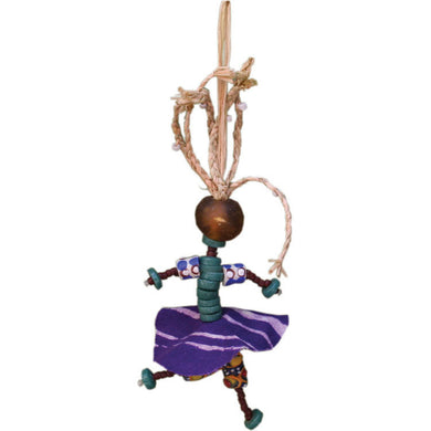Recycled Glass and Raffia African Spirit Mama Ornament Handmade and Fair Trade