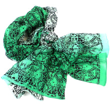 Three Shades Green Cotton Scarf Handmade and Fair Trade
