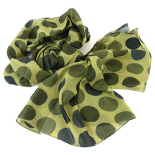 Olive Polka Dots Cotton Scarf Handmade and Fair Trade