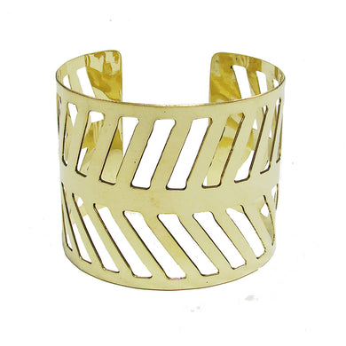 Chevron Path Cuff - gold Handmade and Fair Trade