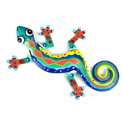 Eight Inch Red Spine Metal Gecko - Caribbean Craft