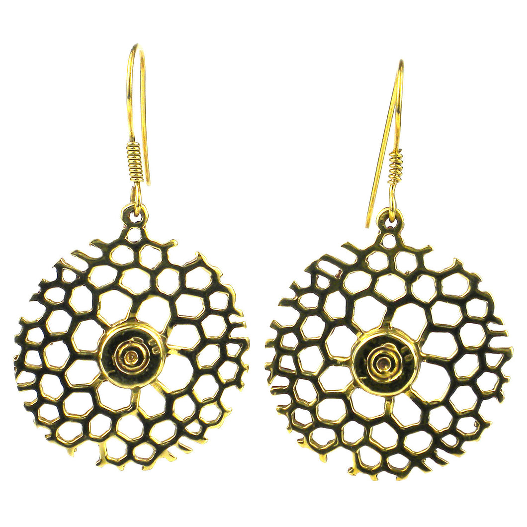 Beehive Bomb Casing Earrings - Craftworks Cambodia