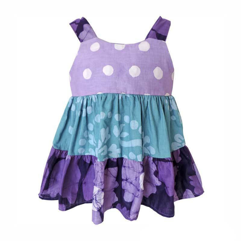 Baby Gypsy Dress Violet Patchwork - Global Mamas (B)
