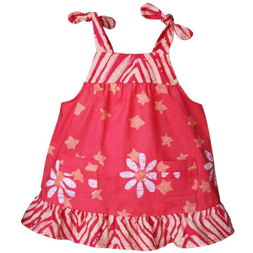 Baby Pocket Dress Papaya Daisy Star - Global Mamas (B)