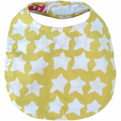Batiked Baby Bib Gold Star Design - Global Mamas (B)