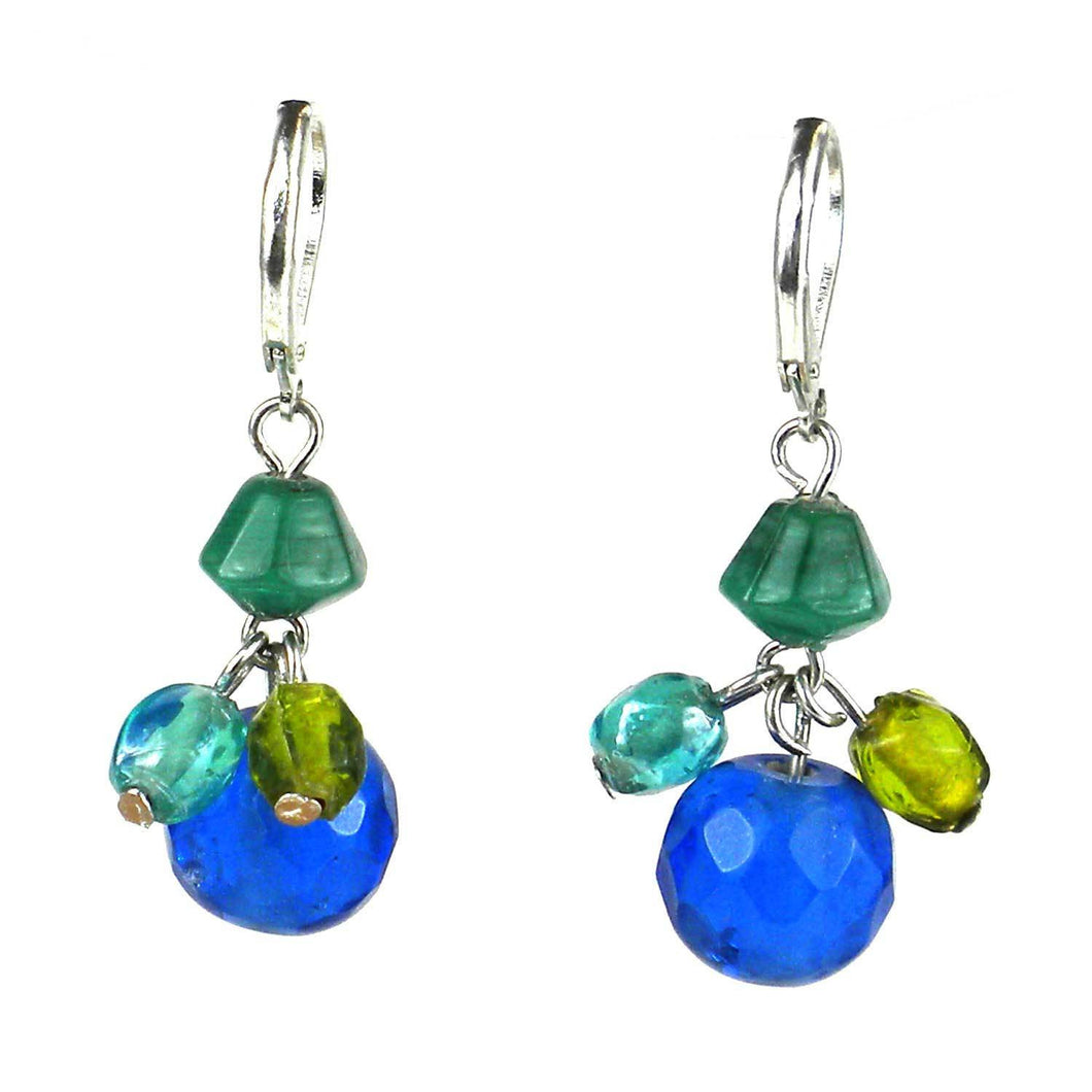 Green/Blue Multi-bead Earrings - WorldFinds