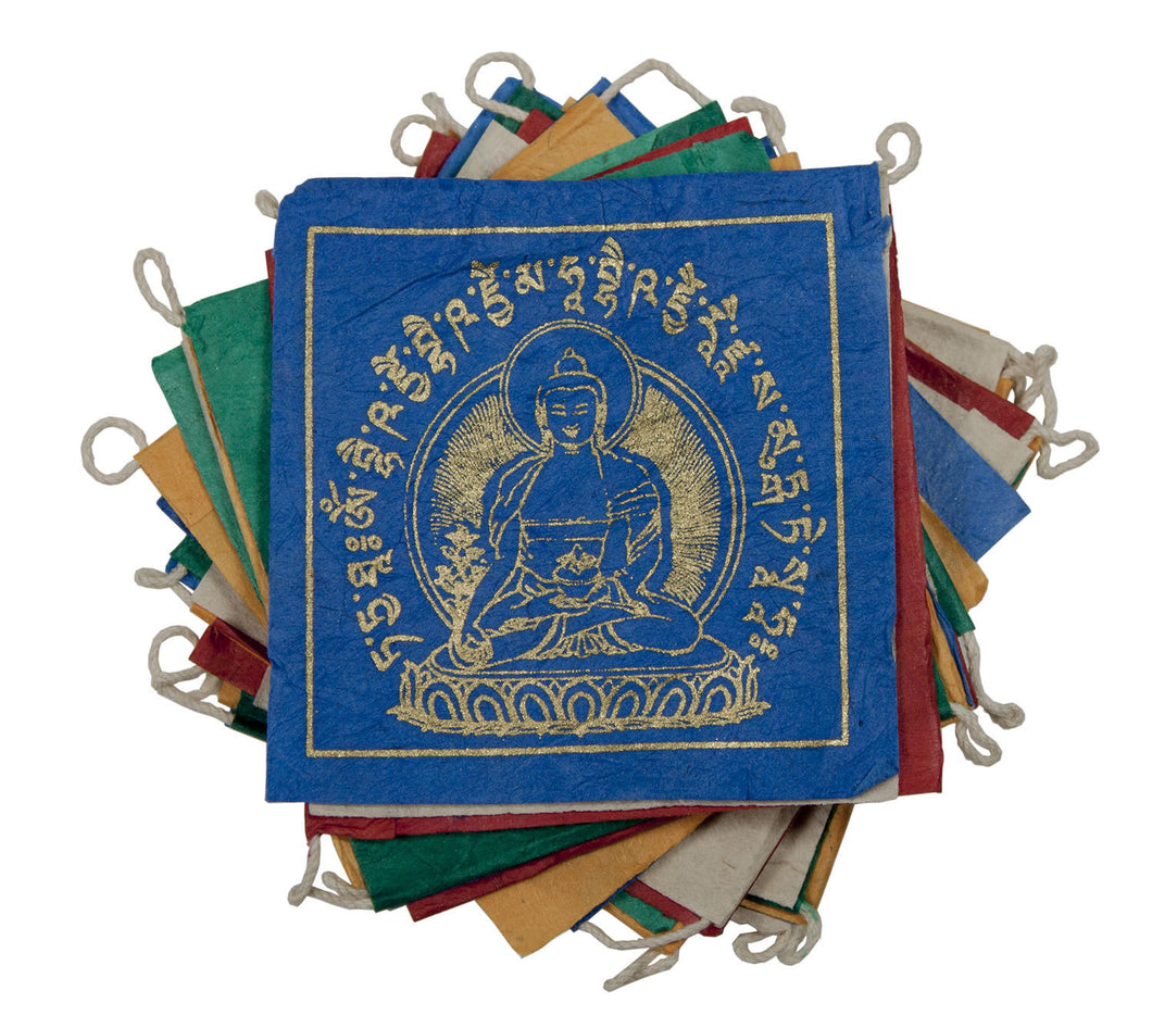 Paper Prayer Flag: 8 ft Medicine Buddha - Tibet Collection
