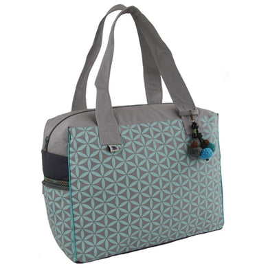 Flower of Life Retreat Bag Grey/Turquoise - Global Groove (B)