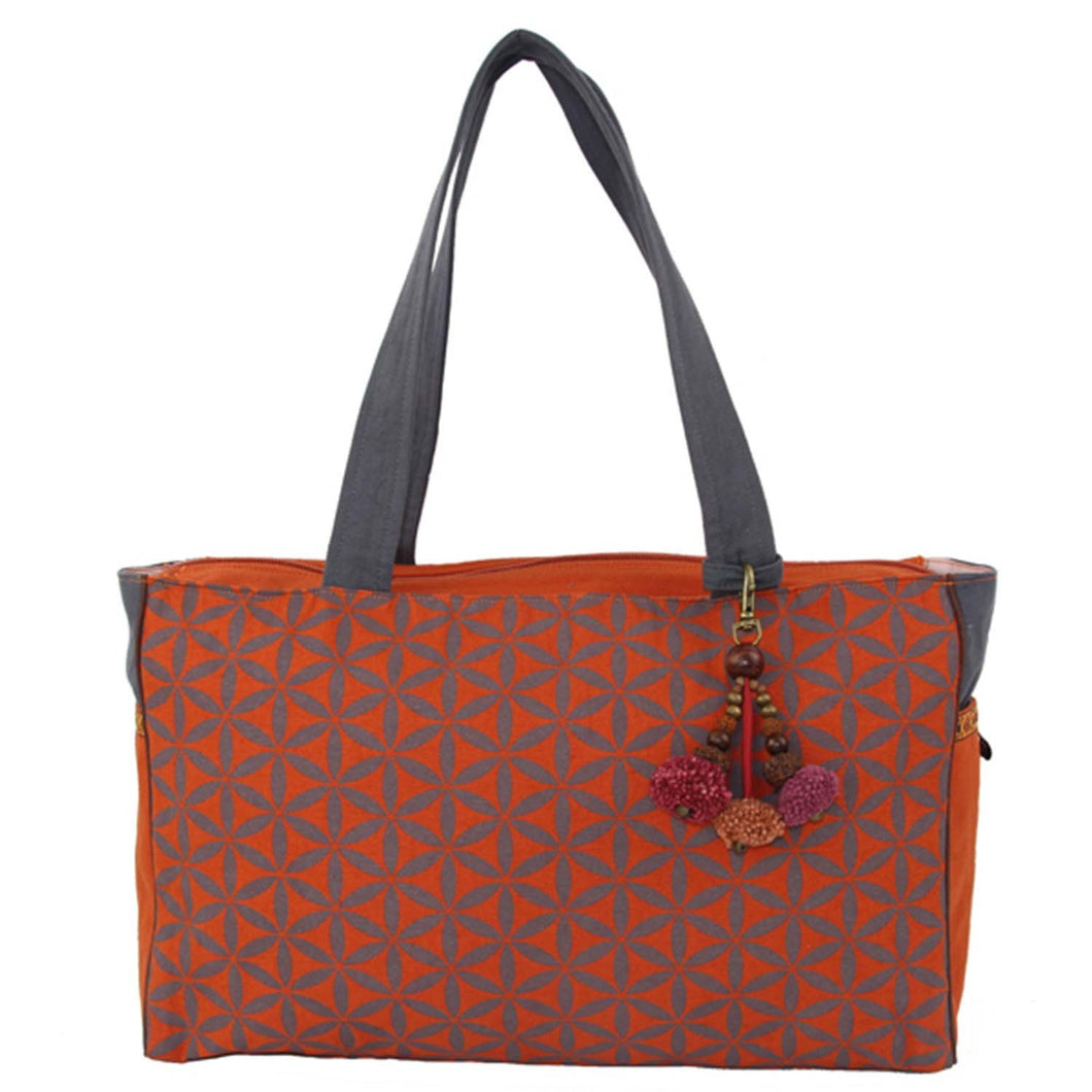 Flower of Life Every Day Bag Terracotta/Grey - Global Groove (B)