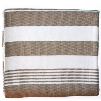 Cocoa Stripes Cotton Beach Throw - Sustainable Threads (L)