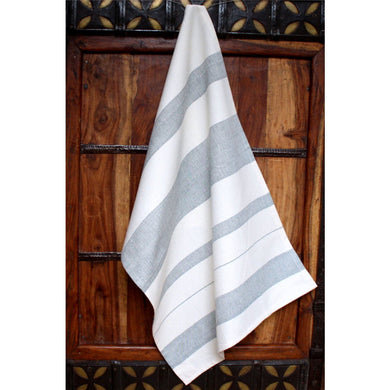Grey Stripes Cotton Kitchen Towel - Sustainable Threads (L)