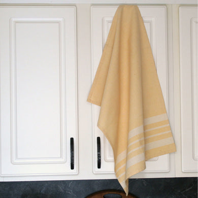 Pale Yellow Cotton Kitchen Towel - Sustainable Threads (L)