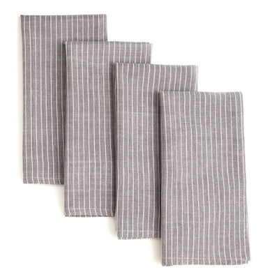 Grey Stripes 20 inch Cotton Napkin Set of 4 - Sustainable Threads (L)