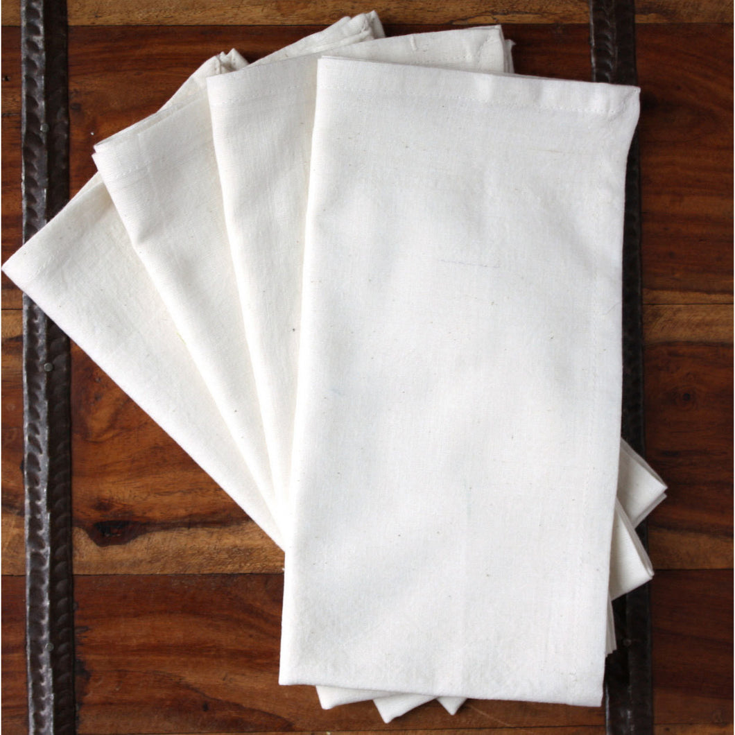 Cream 20-inch Cotton Napkin Set of 4 - Sustainable Threads (L)