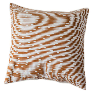 Copper Dashes Pillow Cover 12 by 12 - Sustainable Threads (L)