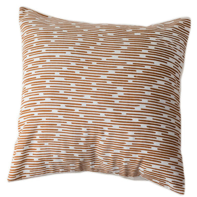 Copper Dashes Pillow Cover 16 by 16 - Sustainable Threads (L)
