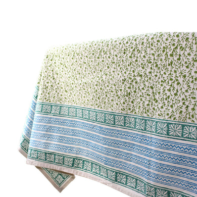 Green Field Cotton Tablecloth 60 by 60 - Sustainable Threads (L)