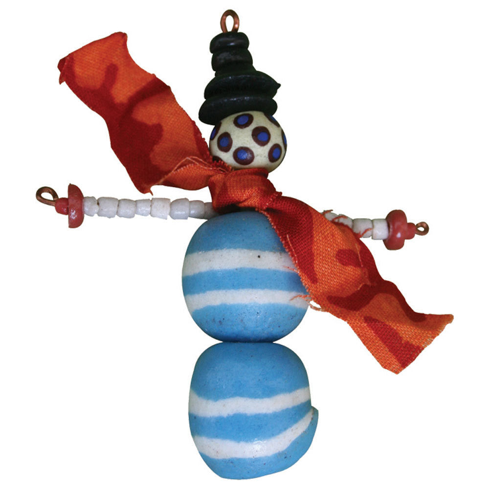 Recycled Glass Bead Snowman Ornament - Global Mamas (H)