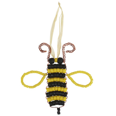 Recycled Glass Bead Bumble Bee Ornament - Global Mamas (H)