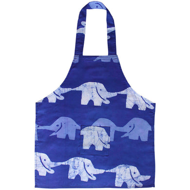 Kids Apron Elephants Blueberry - Global Mamas (C)