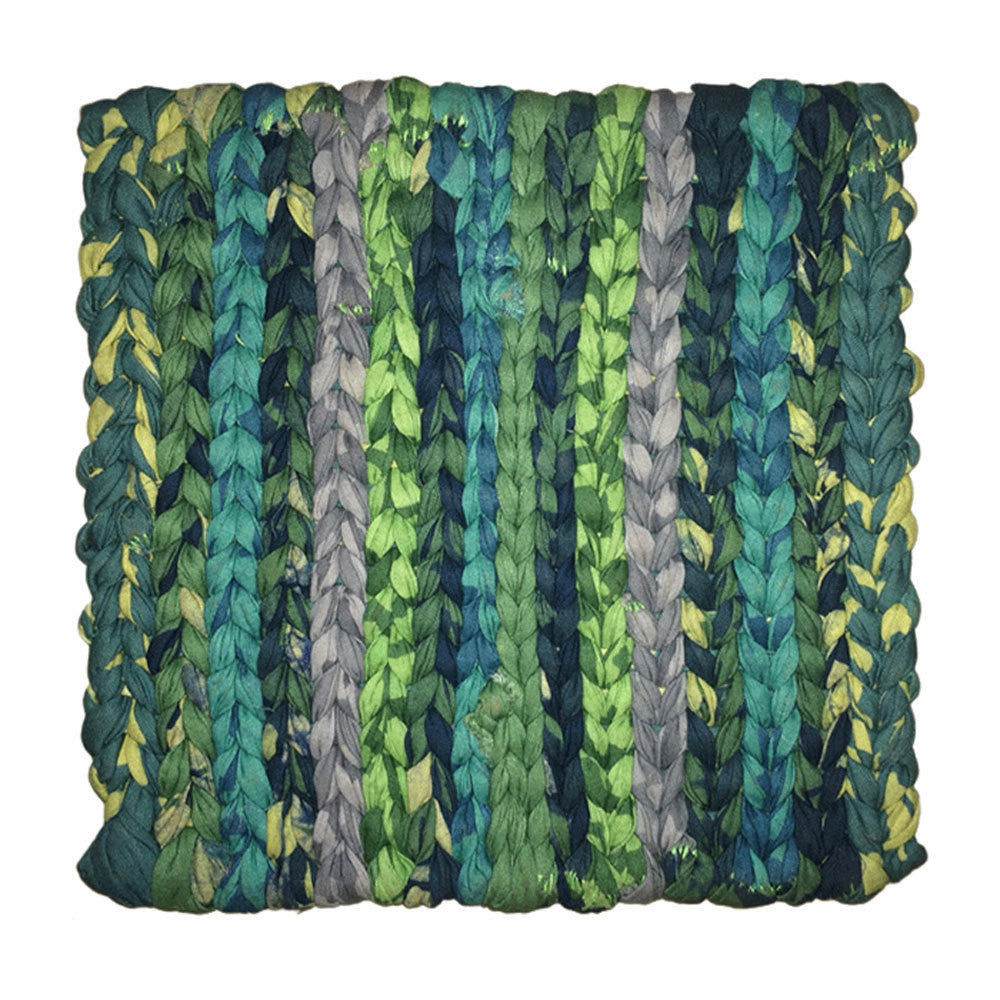 Recycled Fabric Woven Trivet Green - Global Mamas (T)