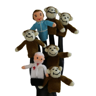 5 Little Monkeys Finger Puppet Set of 7 - Global Handmade Hope