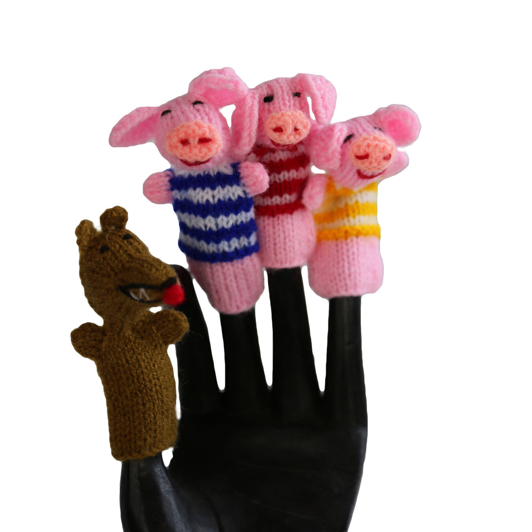 3 Little Pigs Finger Puppet Set of 4 - Global Handmade Hope
