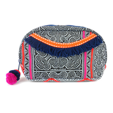 Hmong Batik Makeup Bag Indigo - Global Groove (P)