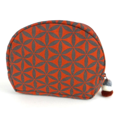 Flower of Life Cosmetic Bag Terra Cotta/Grey - Global Groove (P)