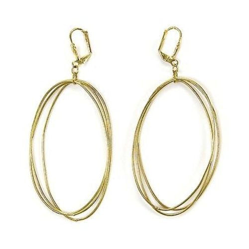 Edie Triple Oval Earrings in Goldtone Handmade and Fair Trade