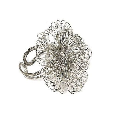 Dazzling Blossom Ring - Silvertone Handmade and Fair Trade
