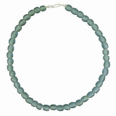 Sky Blue Pearl Glass Bead Necklace Handmade and Fair Trade