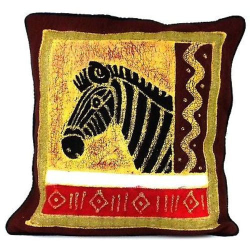 Handmade Colorful Zebra Batik Cushion Cover Handmade and Fair Trade