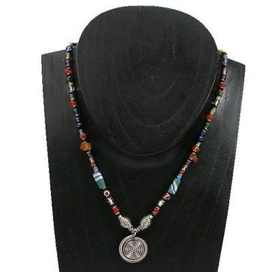 Single Spiral Multicolor Beaded 'Hope' Necklace Handmade and Fair Trade