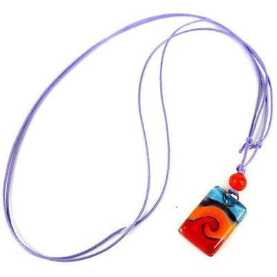 Magma Small Fused Glass Pendant Necklace Handmade and Fair Trade