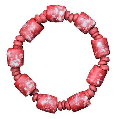 Recycled Glass Marble Bracelet in Poppy Handmade and Fair Trade