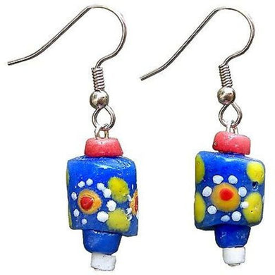 Recycled Glass New Day Bead Sister Earrings Handmade and Fair Trade