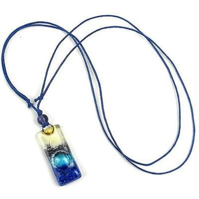 Sand and Sea Fused Glass Pendant Necklace Handmade and Fair Trade