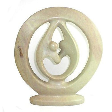 Natural Soapstone 10-inch Lover's Embrace Sculpture Handmade and Fair Trade