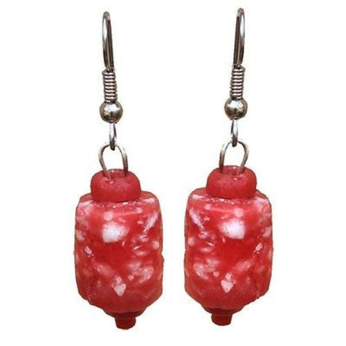 Recycled Glass Marble Earrings in Poppy Handmade and Fair Trade