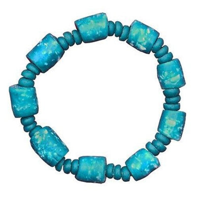 Recycled Glass Marble Bracelet in Teal Handmade and Fair Trade