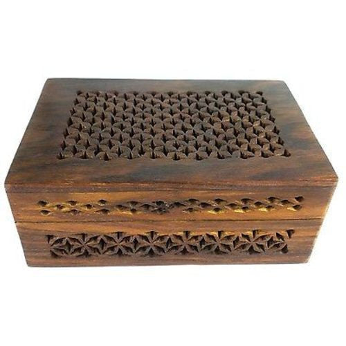 Handmade Lattice Cutwork Wood Box Handmade and Fair Trade