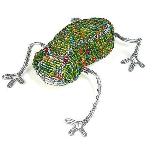 Handmade Frog in Wire and Beads Handmade and Fair Trade