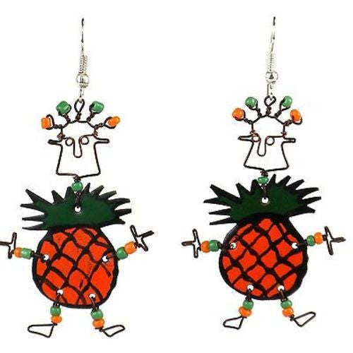 Dancing Girl Pineapple Earrings Handmade and Fair Trade
