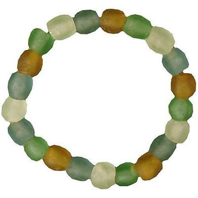 Recycled Rainbow Pearl Glass Bracelet Handmade and Fair Trade